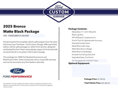 2026 Ford Bronco Outer Banks Matte Black Package